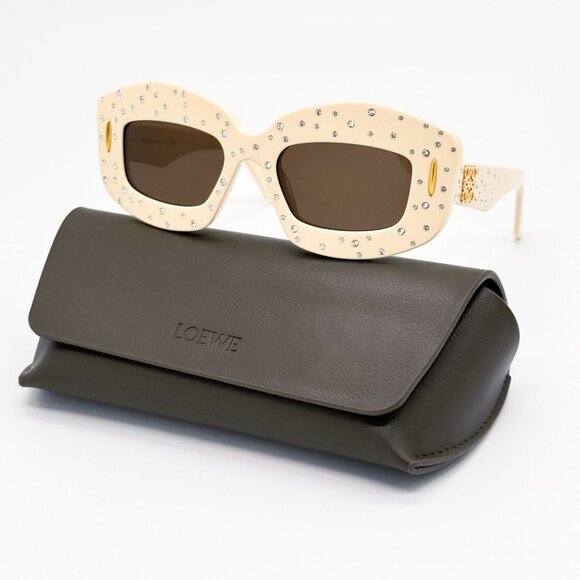NEW LOEWE SUNGLASSES LW4114IS 25E IVORY WOMEN EYEWEAR main image 7